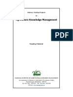 Agriculture Knowledge Management: Advance Training Program On