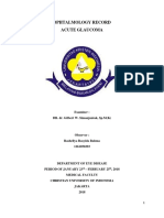 Ophtalmology Record Acute Glaucoma: Examiner: DR. Dr. Gilbert W. Simanjuntak, SP.M (K)