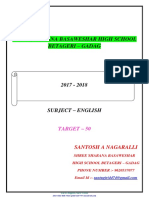 10th STD 2nd Language English Passing Package Target-50 2017-18 Santosh A Nagaralli