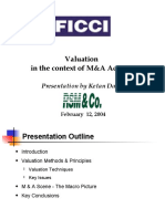 Valuation in The Context of M&A Activity: Presentation by Ketan Dalal