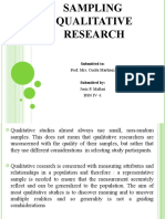 Sampling Qualitative Research