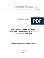 Avaliação Da Incorporação de Geopolímero Como Agente Cimentante para Fresado Asfáltico