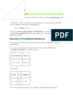 Conditionals: Structure of Conditional Sentences