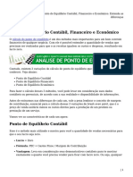 Ponto de Equilíbrio Contábil Financeiro e Econômico Entenda As Diferenças