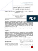 Estequiometria de Reacciones Redox Titulación Yodimétrica de Vitamina C