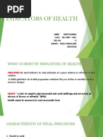 Indicators of Health