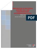 Preparation of Bacterial Genomic Dna and Concentration Determination of Dna