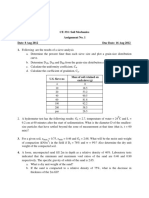 CE 331: Soil Mechanics Assignment No. 1: Date: 8 Aug 2012 Aug 2012