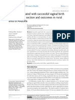 Factors Associated With Successful Vaginal Birth After Cesarean Section and Outcomes in Rural Area of Anatolia