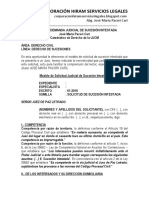 Modelo de Demanda Judicial de Sucesión Intestada - Autor José María Pacori Cari