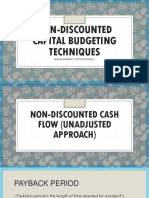 Non Discounted Capital Budgeting Techniques