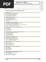 Ficha de Verificação de Leitura - O Cavaleiro Da Dinamarca