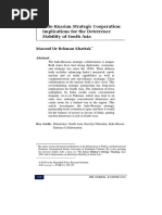 Indo-Russian Strategic Cooperation: Implications For The Deterrence Stability of South Asia