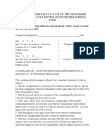 Criminal Complaint Us 138 of The Negotiable Instruments Act & Section 420 of The Indian Penal Code-Drafting-Criminal Template-1095