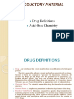 I. Introductory Material: Drug Definitions Acid-Base Chemistry