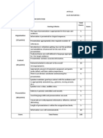 Rubric For Individual Reporting