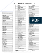 Material List: Resource Room 1