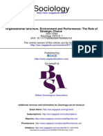 Sociology: Strategic Choice Organizational Structure, Environment and Performance: The Role of