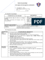 Sesión de Aprendizaje Conocemos Los Signos de Interrogacion y Exclamación