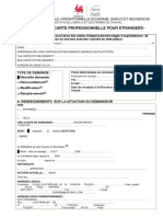 Formulaire de Demande de Carte Professionnelle Via Le Poste Diplomatique Ou Consulaire Wallonie