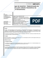 NBR 08272 - Ligas de Aluminio - Determinacao de Ferro Pelo Metodo Fotometrico Da 1 10 Fenantrolin