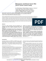 Age at Menarche and Menopause and Breast Cancer Risk in The International BRCA1/2 Carrier Cohort Study