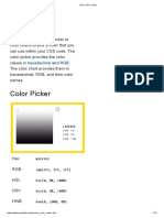 Color Codes For CSS