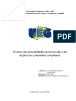 Estudos Das Propriedades Químicas Dos Sais Duplos de Compostos Complexos PDF