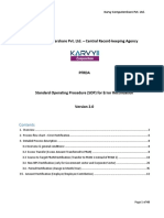 Standard Operating Procedure (SOP) For Error Rectification Under NPS - KARVY NPS