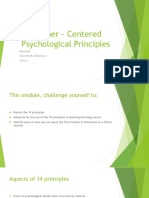 Learner - Centered Psychological Principles: Reporter: Gerardo M. Altamia Jr. Cheryl