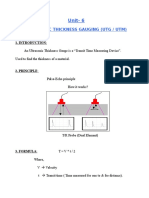 Unit-6: Ultrasonic Thickness Gauging (Utg / Utm)