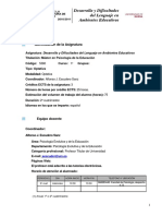 Identificación: Desarrollo y Dificultades Del Lenguaje en Ambientes Educativos