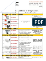 The List Price of Array Camera A. 1000TVL Korea Chipset: ZEI-EB860