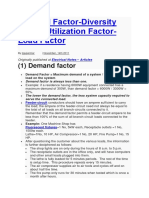 Demand Factor-Diversity Factor-Utilization Factor-Load Factor