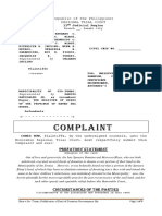 Complaint For Nullification of Deed of Donation and Reconveyance of A Parcel of Land FB