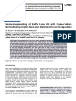 Nanoencapsulating of Kaffir Lime Oil With Coacervation Method Using Arabic Gum and Maltodextrin As Encapsulant