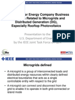 Utility and Other Energy Company Business Case Issues Related To Microgrids and Distributed Generation (DG), Especially Rooftop Photovoltaics