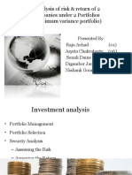 Analysis of Risk & Return of 2 Companies Under 2 Portfolios (Minimum Variance Portfolio)