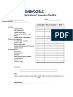 Monthly Movable Tower Light Inspection Checklist