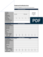 Background Verification Form: Personal Information