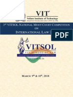 3rd VITSOL National Moot Court Competition On International Law