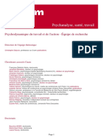 Psychodynamique Du Travail Et de L Action Equipe de Recherche