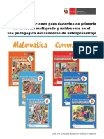 Guía de Orientaciones para Docentes de Primaria de Escuelas Multigrado y Unidocente en El Uso Pedagógico Del Cuaderno de Autoaprendizaje 4, 5 y 6