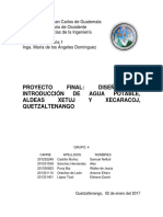 Diseño de Agua Potable Proyecto Cunoc