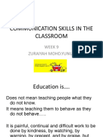 Communication Skills in The Classroom WK 9