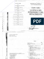 Gallico La Epoca Del Humanismo y El Renacimiento