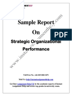 Sample Report On Strategic Organizational Performance by Expert Writers