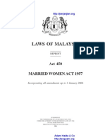 Act 450 Married Women Act 1957