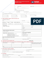 Kotak Multi Currency World Travel Application Form