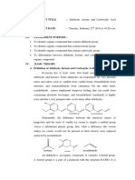 I. Experiment Title: Aldehyde, Ketone and Carboxylic Acid